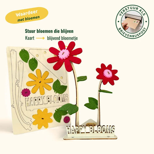 Happy Blooms - Duo 'Happy Blooms' (set van 4) - duurzaam bloem- & plantcadeau | Blooms out of the Box