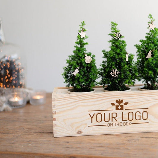 Kerstgeschenk met logo in sfeer